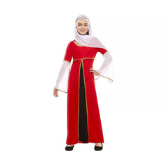 Fato de Medieval Lady vermelha para menina