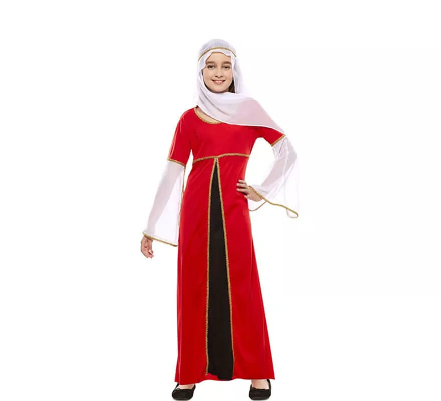 Translation missing: pt-PT.Disfraz de Dama Medieval Roja para niña