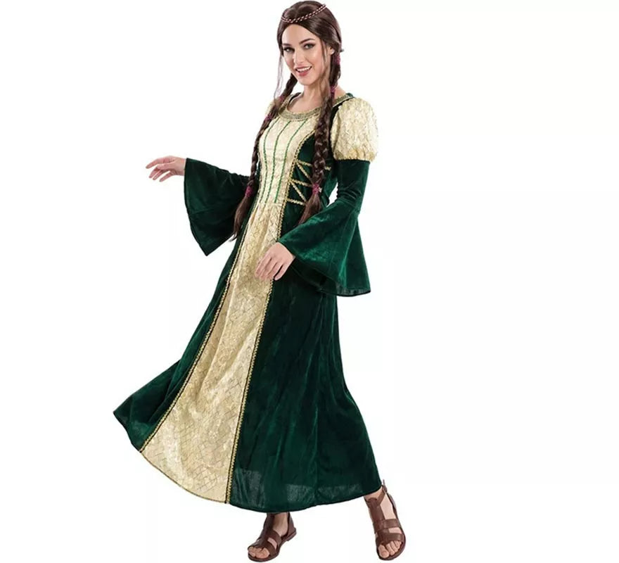 Translation missing: pt-PT.Disfraz de Dama Medieval Verde para mujer