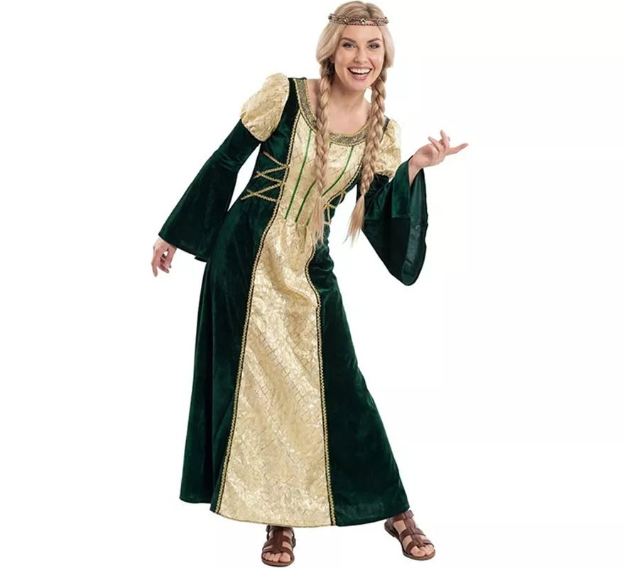 Disfraz de Dama Medieval Verde para mujer