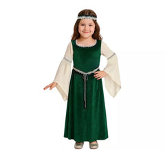 Fato de Medieval Lady verde para menina