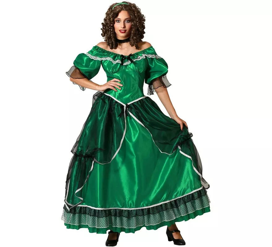 Translation missing: pt-PT.Disfraz de Dama Sureña verde para mujer
