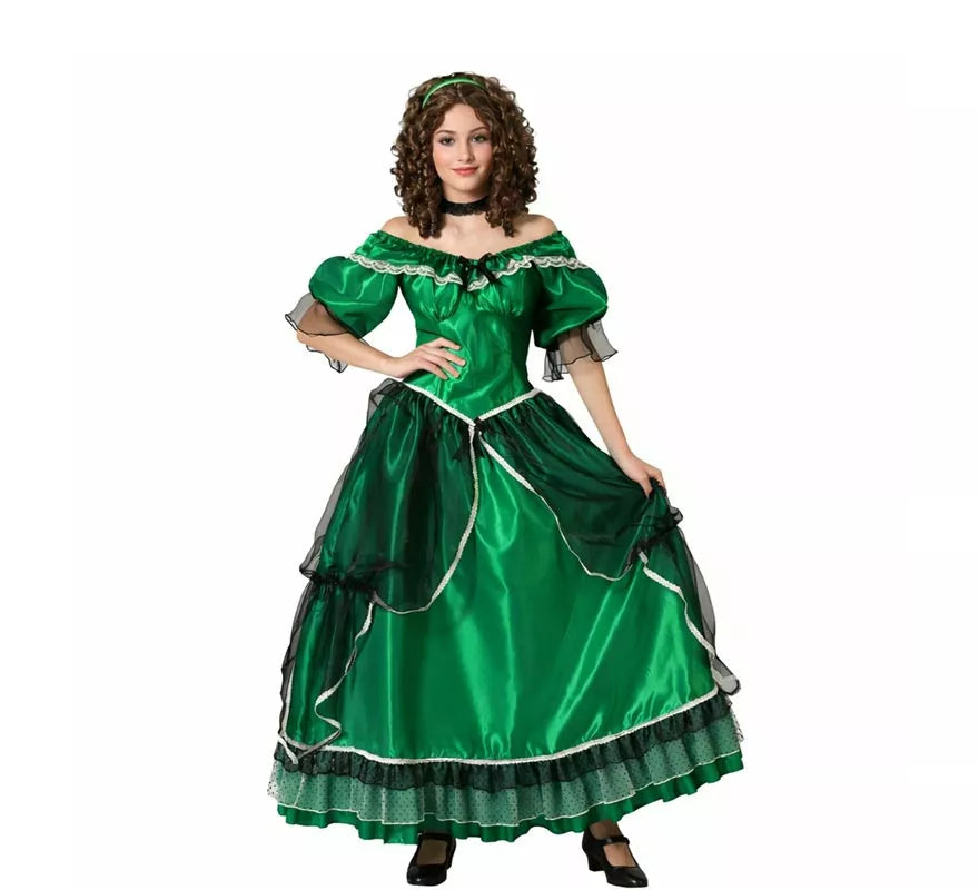 Translation missing: pt-PT.Disfraz de Dama Sureña verde para mujer