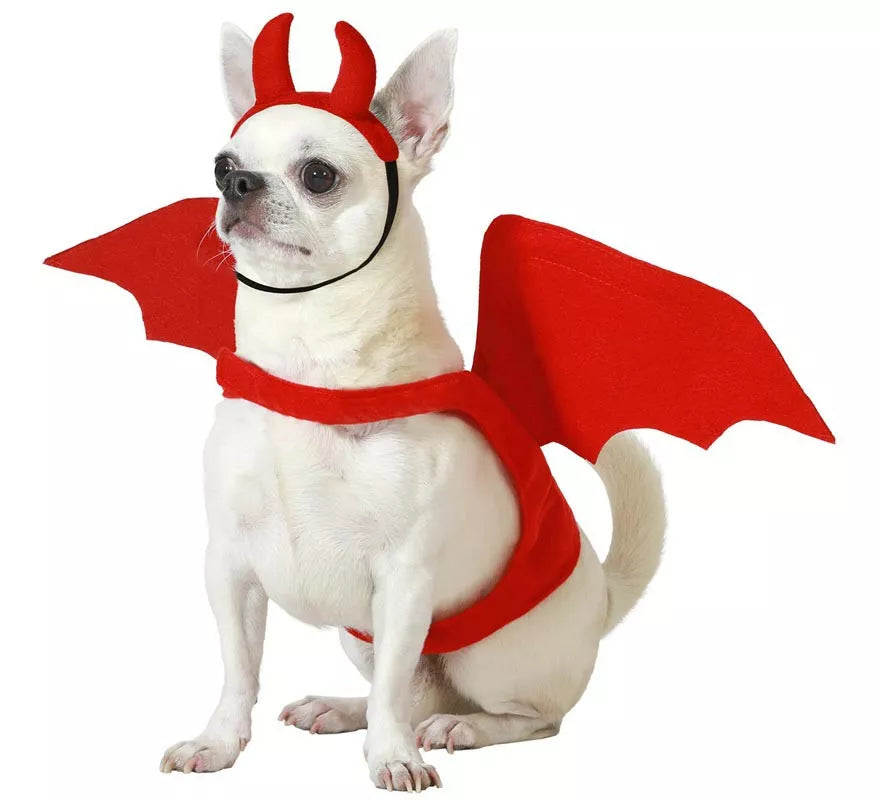 Translation missing: pt-PT.Disfraz de Demonio Alado con cuernos para perro