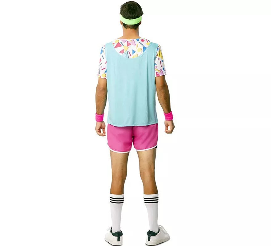 Translation missing: pt-PT.Disfraz de Deportista de los años 80 con muñequeras para hombre