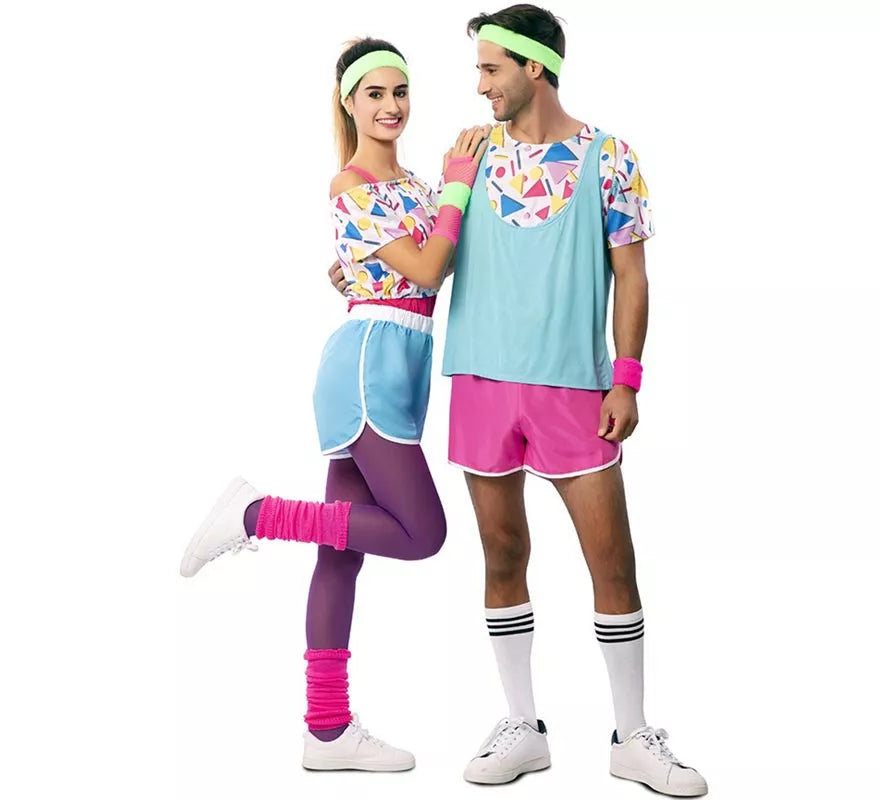Translation missing: pt-PT.Disfraz de Deportista de los años 80 con muñequeras para hombre