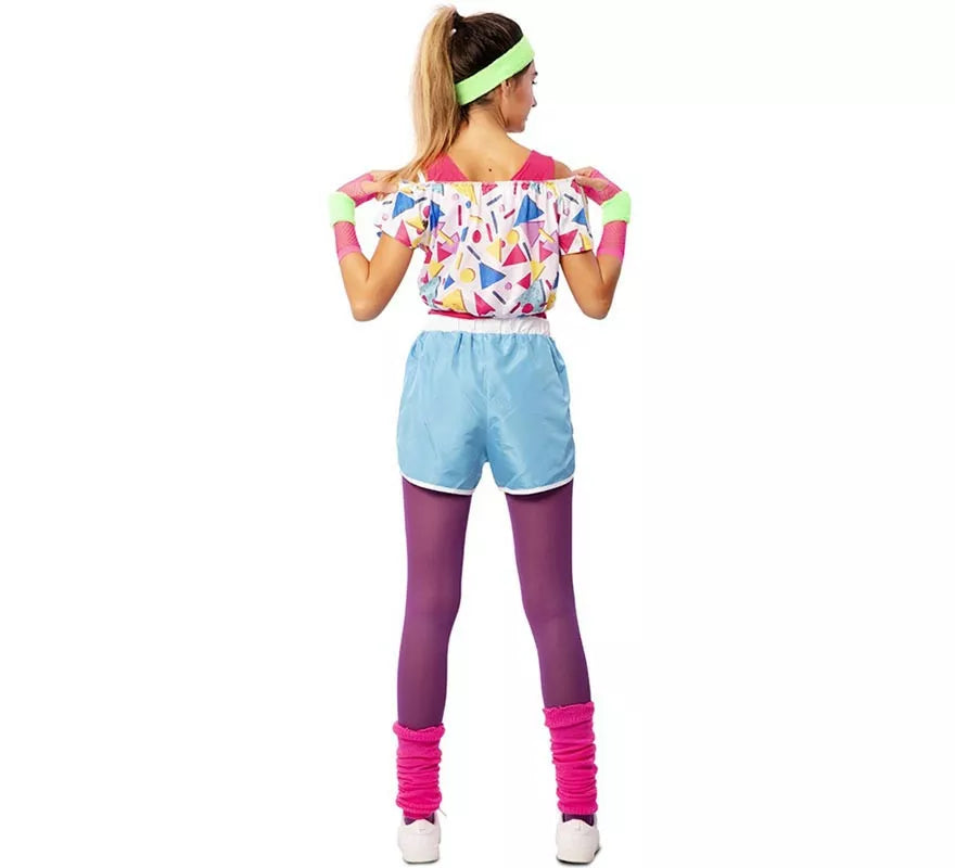 Translation missing: pt-PT.Disfraz de Deportista de los años 80 con muñequeras para mujer