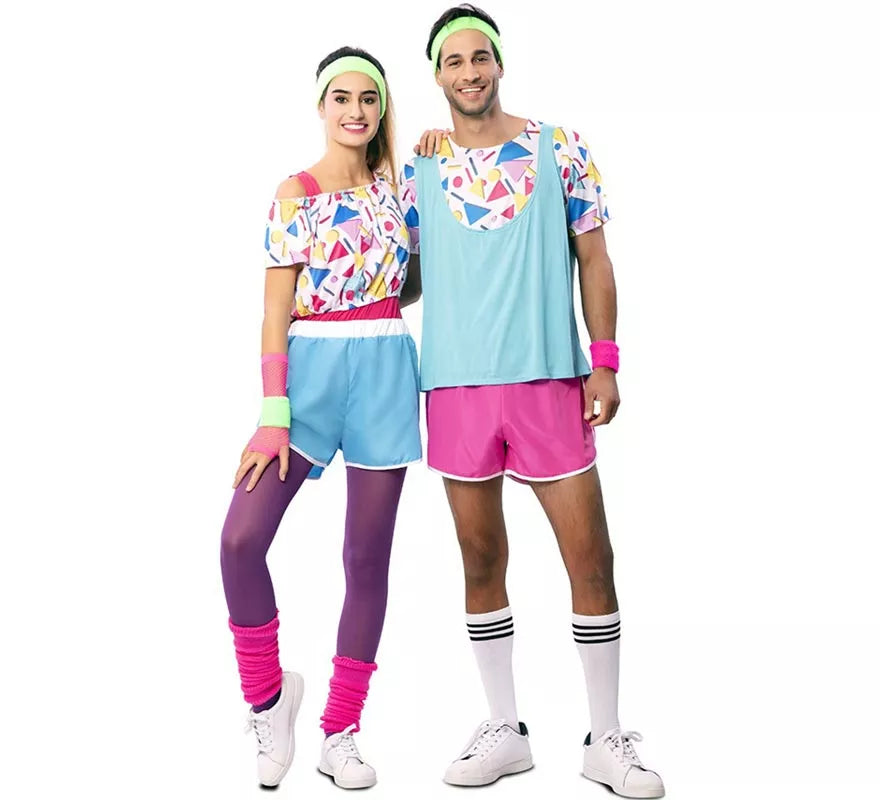 Translation missing: pt-PT.Disfraz de Deportista de los años 80 con muñequeras para mujer