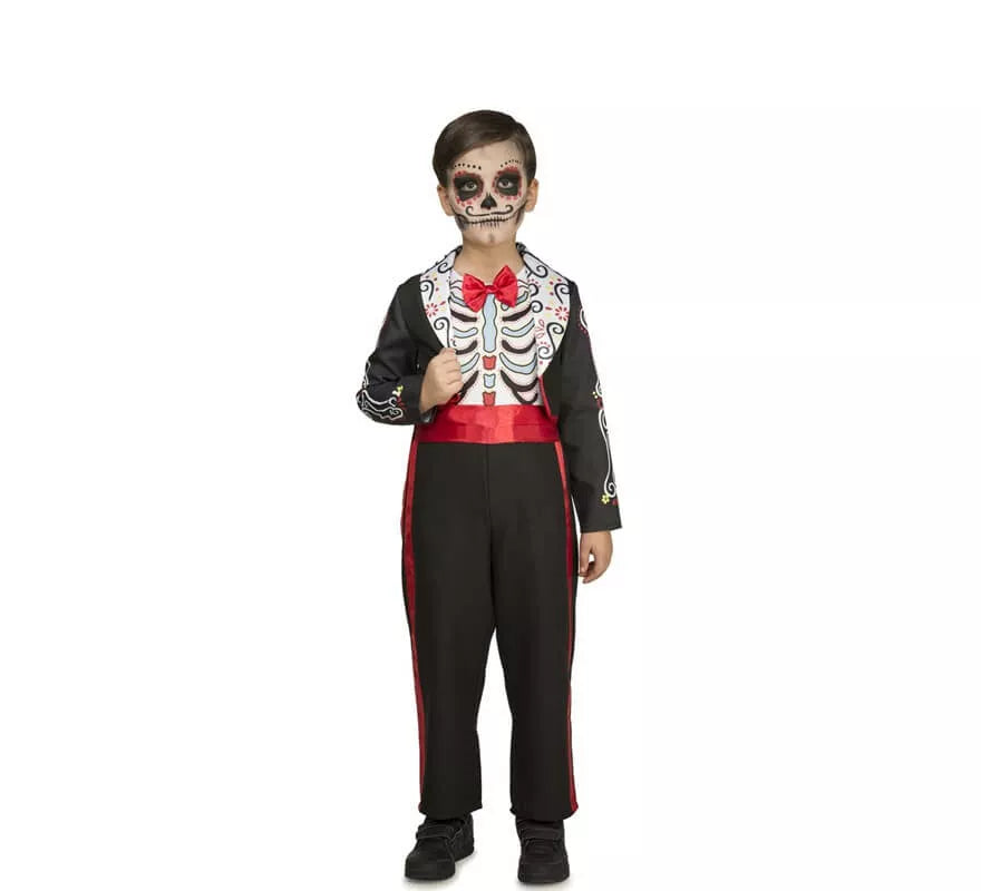 Translation missing: pt-PT.Disfraz de Día De Los Muertos Negro para niño