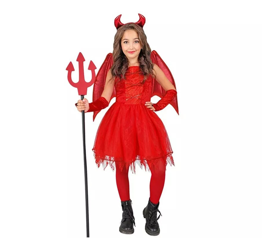 Translation missing: pt-PT.Disfraz de Diabla con Alas y Cuernos para niña