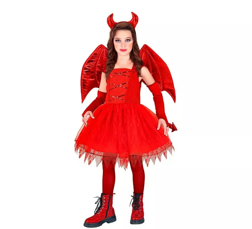 Translation missing: pt-PT.Disfraz de Diabla con Alas y Cuernos para niña