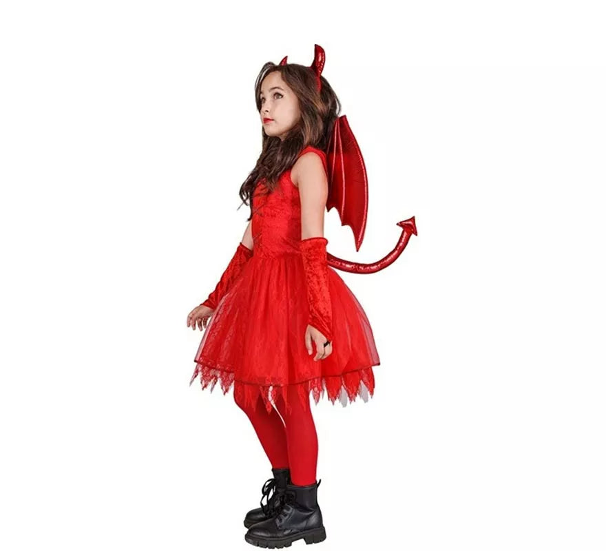 Translation missing: pt-PT.Disfraz de Diabla con Alas y Cuernos para niña