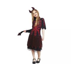 Fato de diabo esqueleto para menina