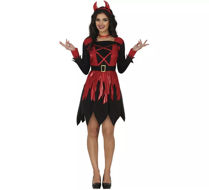 Disfraz de Diablesa rojo y negro para mujer