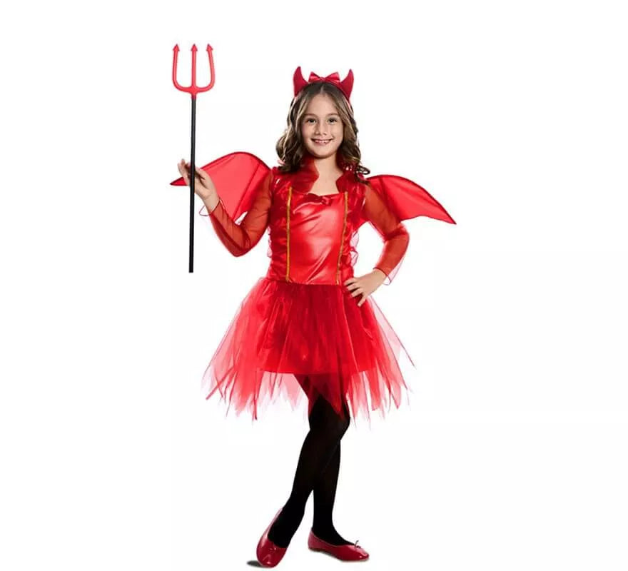 Translation missing: pt-PT.Disfraz de Diablilla Roja con Alas para niña