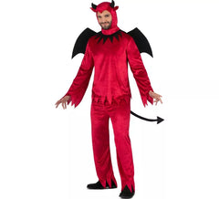 Fato de Red Devil com asas e cauda para homem