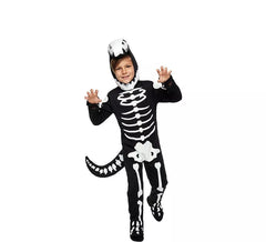 Fato de dinossauro esqueleto infantil