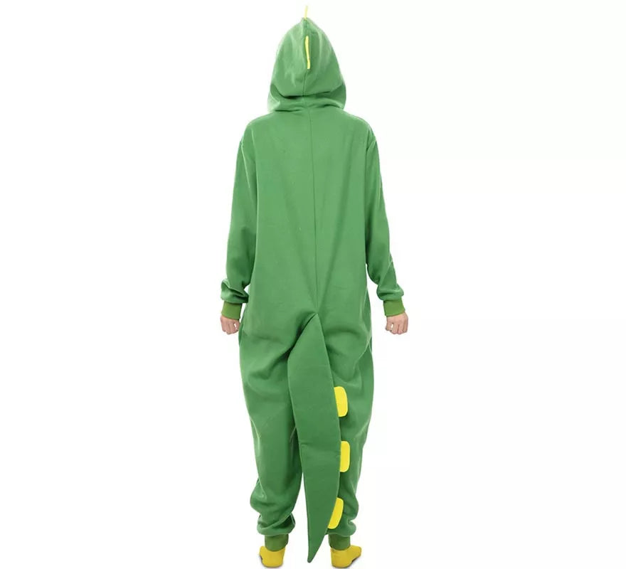 Translation missing: pt-PT.Disfraz de Dinosaurio Kugurumi verde y amarillo para adulto
