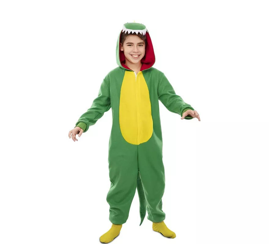 Translation missing: pt-PT.Disfraz de Dinosaurio Kugurumi verde y amarillo para niños