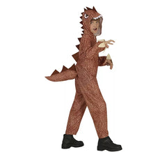 Fato de dinossauro marrom para criança