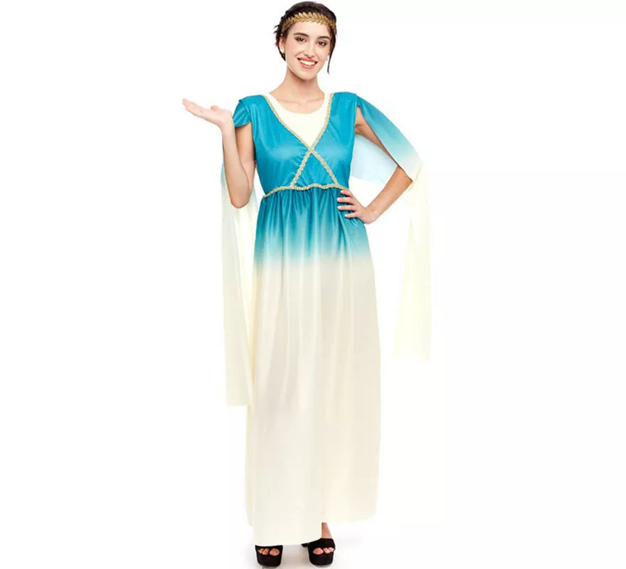 Translation missing: pt-PT.Disfraz de Diosa Griega Azul y Blanco para mujer
