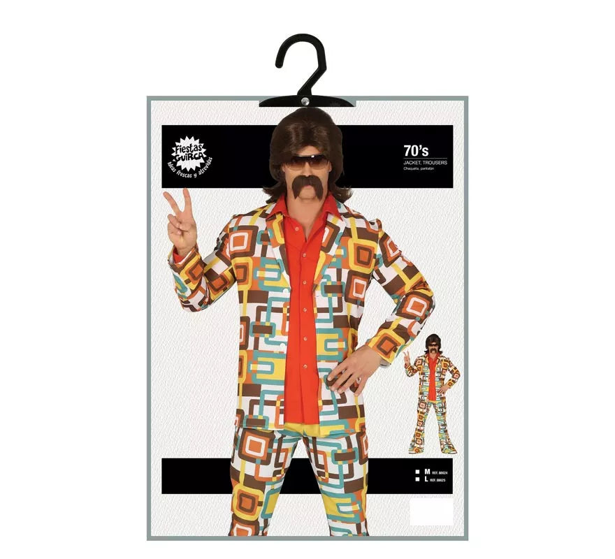 Translation missing: pt-PT.Disfraz de Disco Años 70 Multicolor para hombre