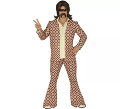 Fato disco dos anos 70 para homem