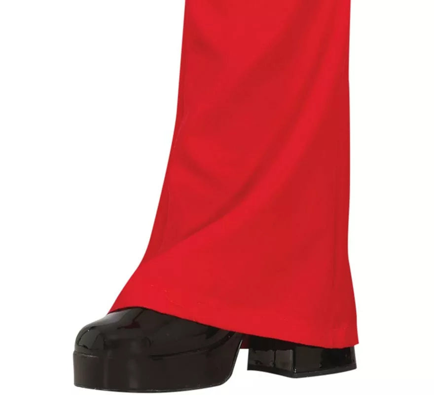 Disfraz de Disco Años 70 rojo para hombre