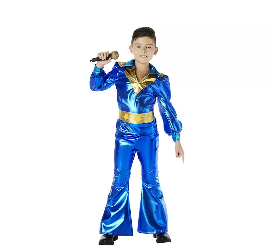 Translation missing: pt-PT.Disfraz de Disco azul años 70 para niño