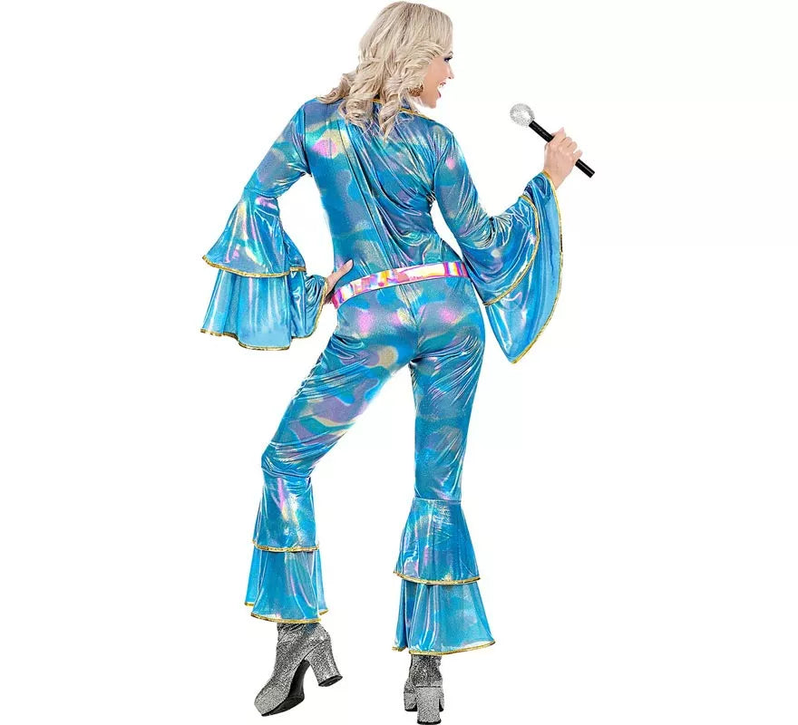 Translation missing: pt-PT.Disfraz de Disco de los años 70 azul para mujer