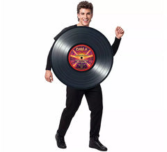 Fato de disco de vinil retro adulto
