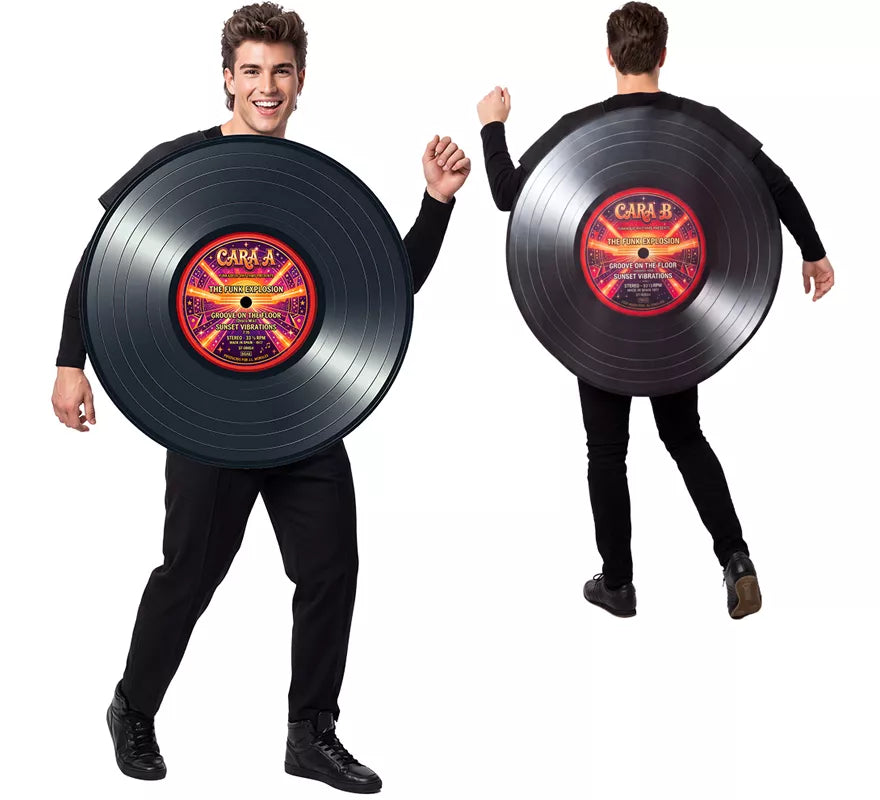 Translation missing: pt-PT.Disfraz de Disco de Vinilo Retro para adultos