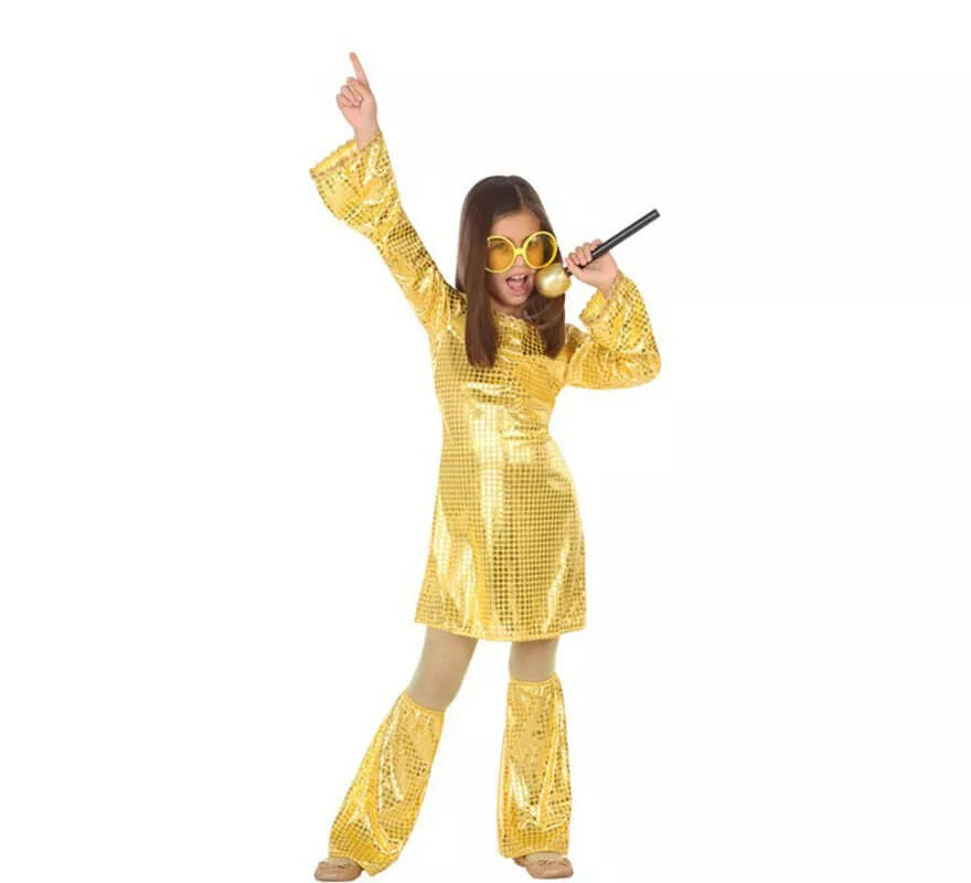 Disfraz de Disco dorado para niña
