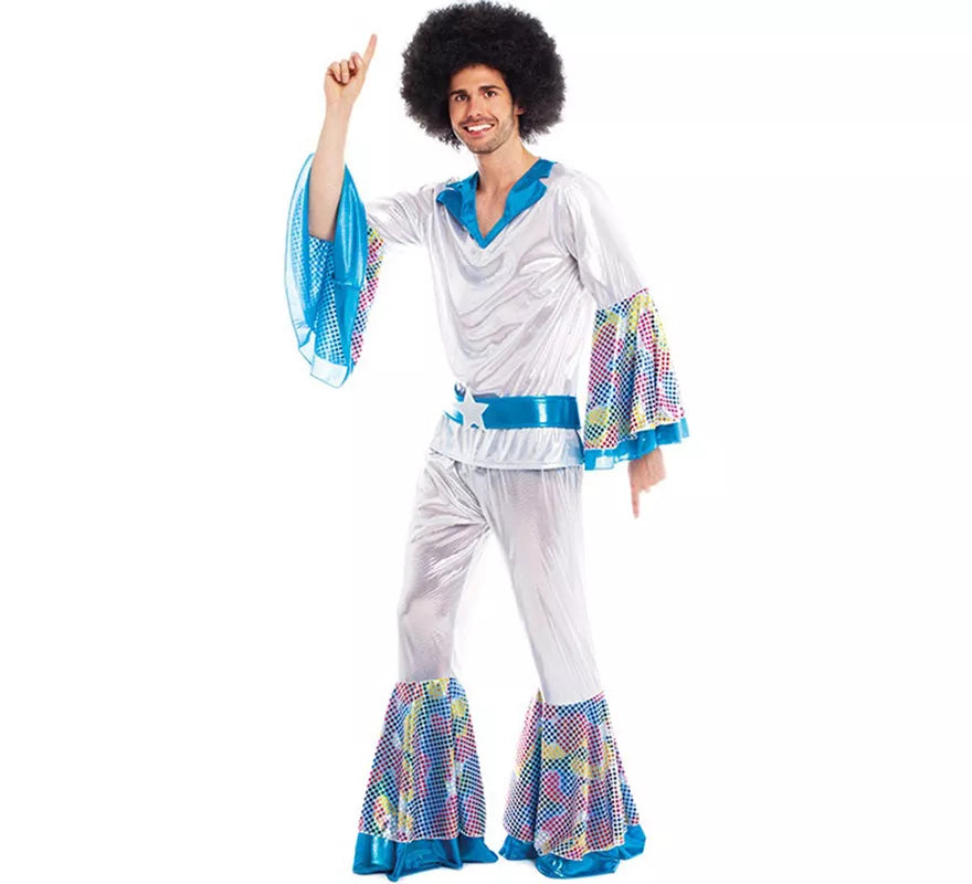 Translation missing: pt-PT.Disfraz de Disco Man plateado para hombre