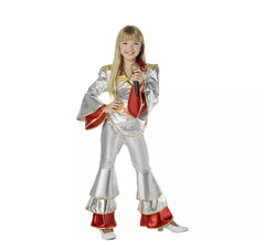 Fato de Silver Disco anos 70 para menina