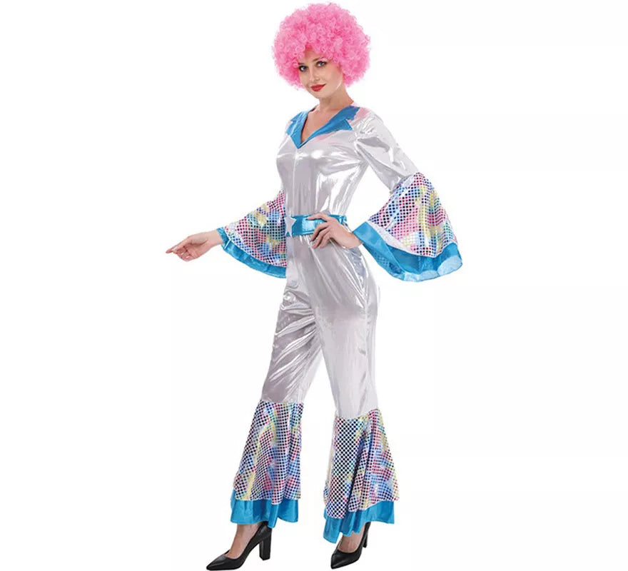 Translation missing: pt-PT.Disfraz de Disco Woman plateado para mujer
