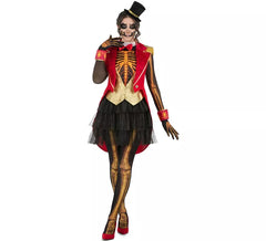 Fato de Skeleton Tamer com cocar para mulher