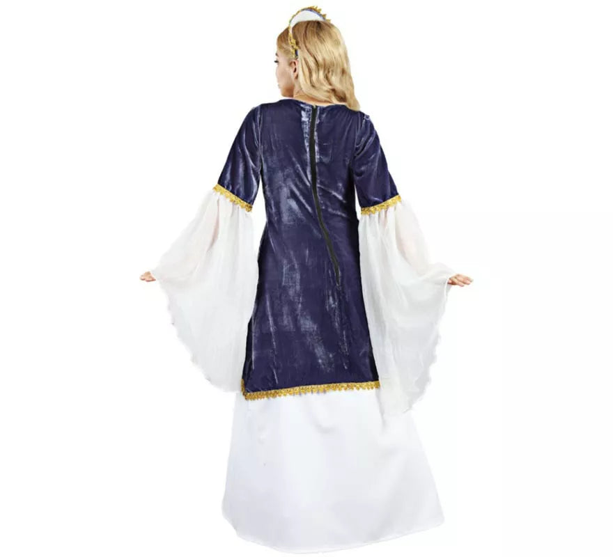 Translation missing: pt-PT.Disfraz de Doña Petronila azul y blanco para mujer