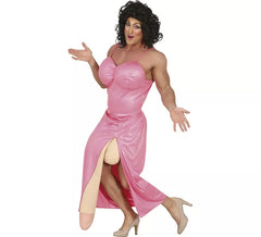 Fato de drag rosa extrovertido para homem
