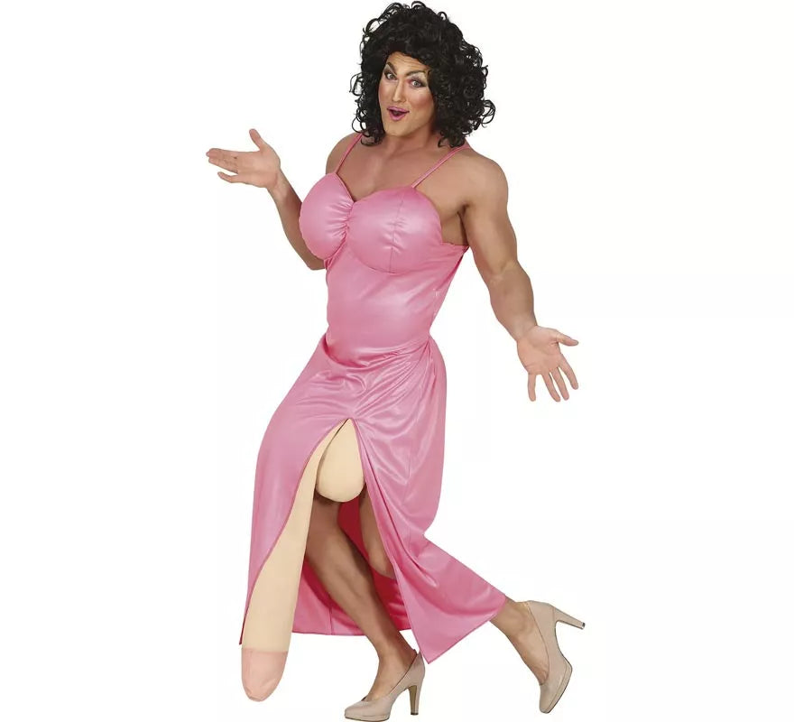 Translation missing: pt-PT.Disfraz de Drag Rosa Extrovertido para hombre