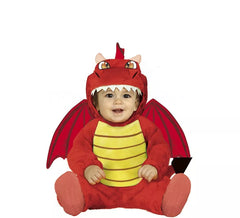 Fato de dragão vermelho com asas para bebé