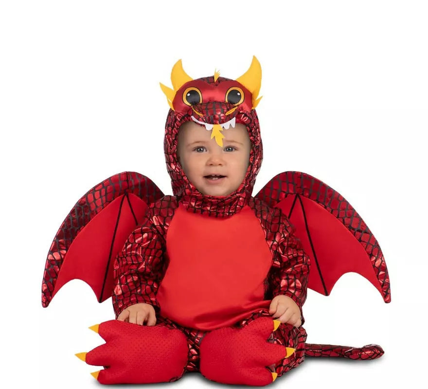 Translation missing: pt-PT.Disfraz de Dragón rojo con capucha y alas para bebé y niño