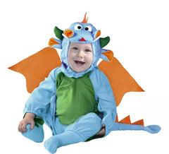 Fato de dragão azul bebé para bebés