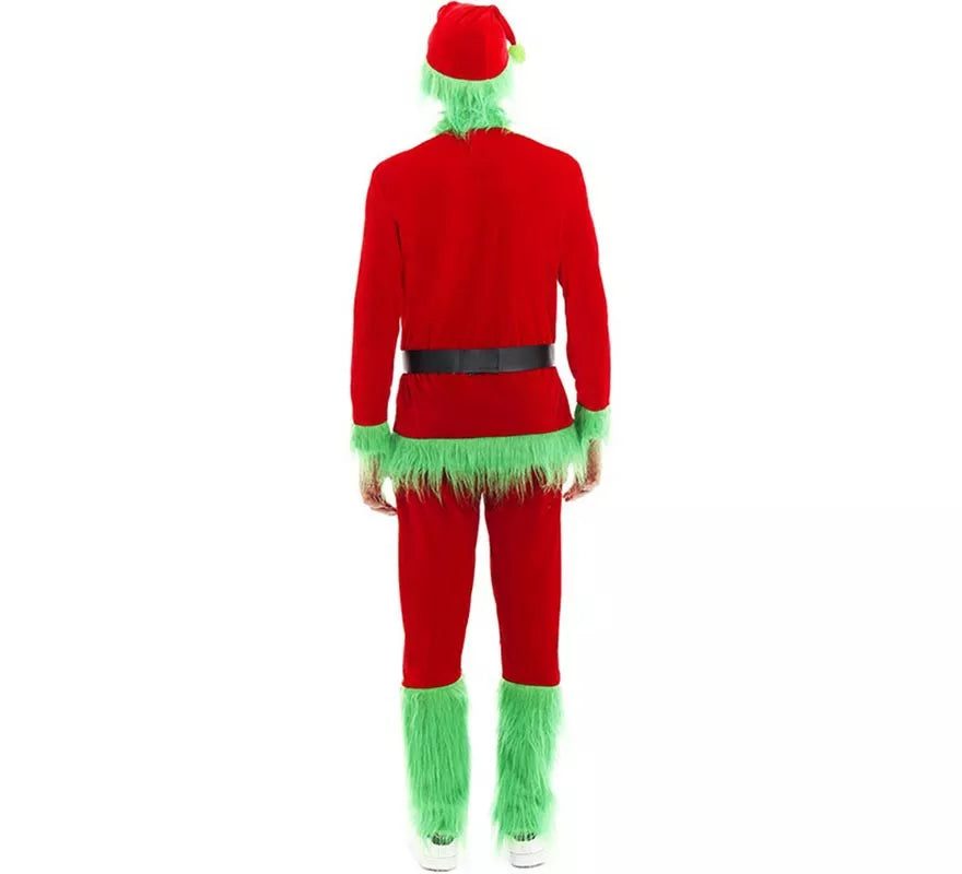 Translation missing: pt-PT.Disfraz de Duende Gruñón de Navidad verde para hombre