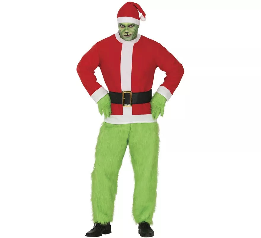 Translation missing: pt-PT.Disfraz de Duende Gruñón de Navidad verde para hombre