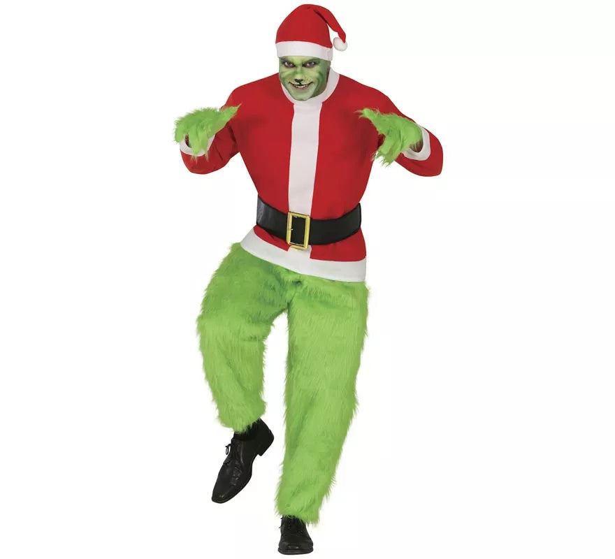 Translation missing: pt-PT.Disfraz de Duende Gruñón de Navidad verde para hombre