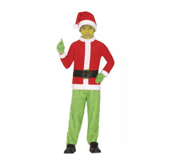 Fato de elfo de Natal verde e rabugento para meninos