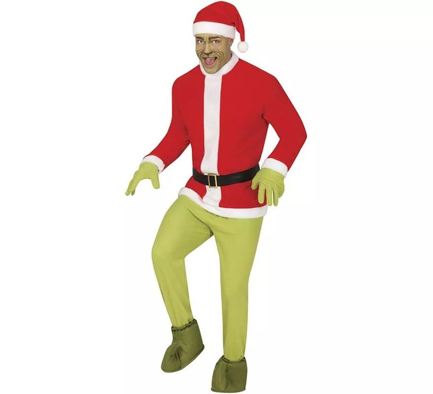 Translation missing: pt-PT.Disfraz de Duende Gruñón Navideño verde para hombre