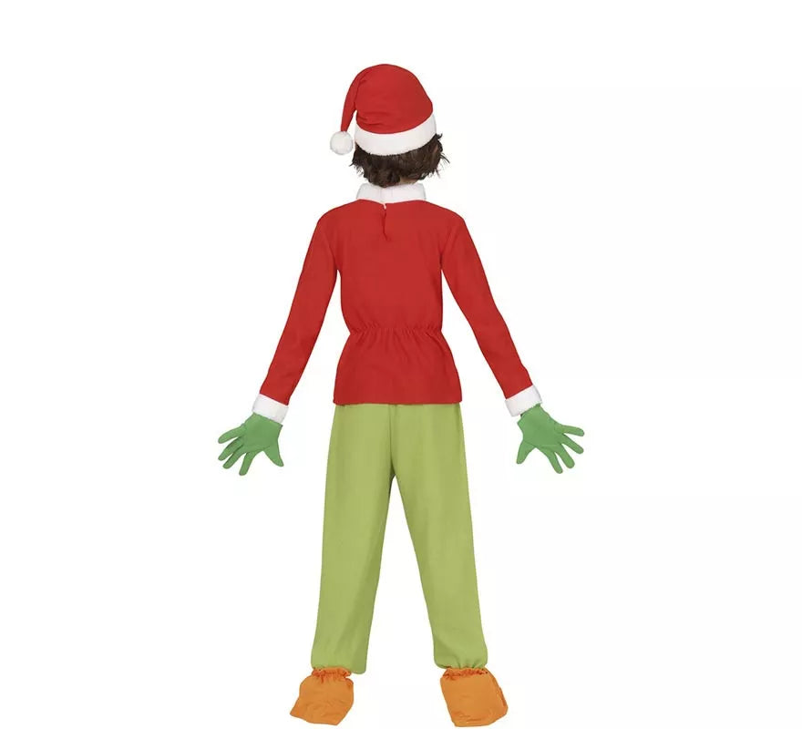 Translation missing: pt-PT.Disfraz de Duende Gruñón Navideño verde para niño