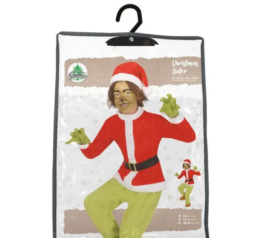 Translation missing: pt-PT.Disfraz de Duende Gruñón Navideño verde para niño
